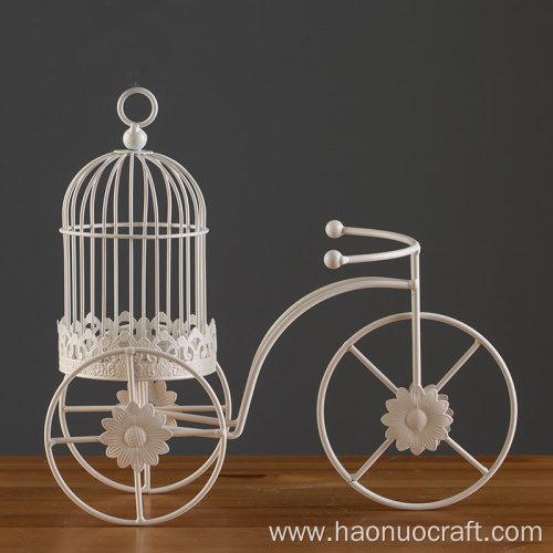 Candelabro de hierro modelo de bicicleta creativa europea romántica